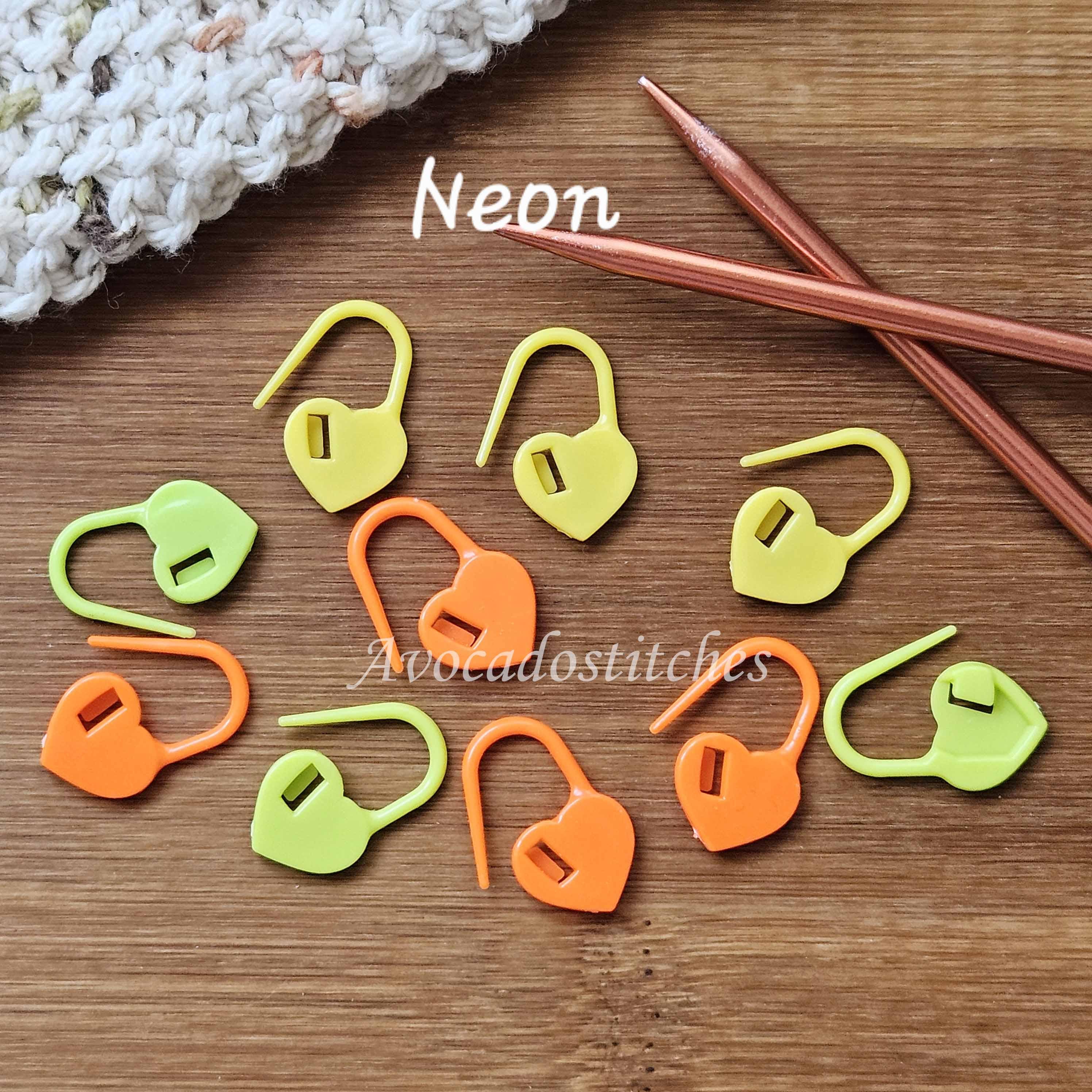 Heart Stitch Markers - 10 Pcs - Knitting Stitch Markers / Crochet