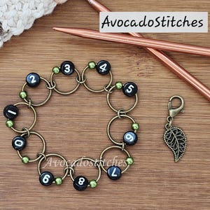 VERDANT COUNT Progress Keeper Chain / Numbered Stitch Markers Chain / Row Counter Chain / Knitting Stitch Markers / Notions