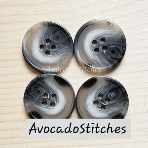 RESIN GREY Tortoise Shell / Resin Buttons / 15-25mm (Set of 6)