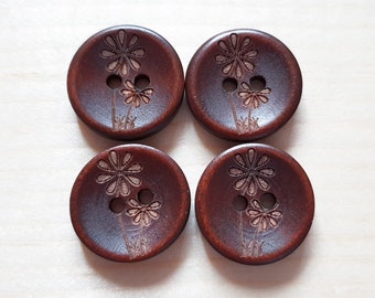 AvoDesigns TOGETHER FOREVER / 20 mm / Lot de 6 boutons / Boutons en bois / Boutons de couture