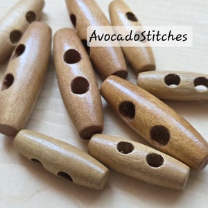 WOODEN TOGGLE Caramel Brown (Truncated) / 20-40mm /  Wooden Toggle Buttons / Sewing Buttons