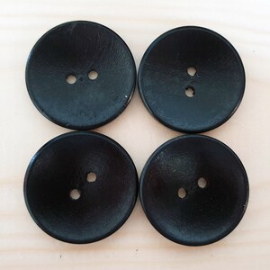 2-HOLE BLACK / 30mm / Set of 6 buttons / Wooden Buttons / Sewing / Scrapbooking