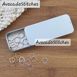 Clearance // Slide Top Storage Tin / Storage for Knitting Crochet Sewing Notions / Stitch markers Storage / Notion Storage