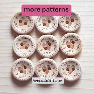 Clearance // HANDMADE with Love / 15-25mm / Unvarnished Wooden Buttons / Sewing Buttons