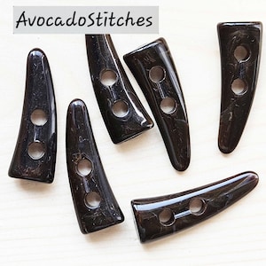 RESIN TOGGLE HORN Dark Brown / 22-49mm / Resin Buttons / Sewing Buttons