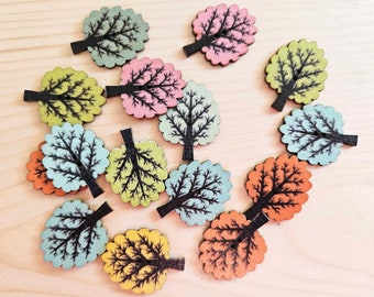 OAK TREE / 32*25mm / Wooden Buttons / Sewing Buttons