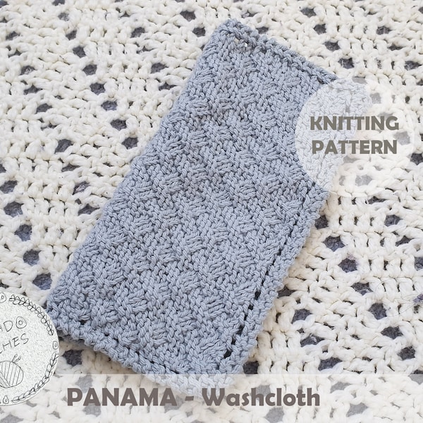 PANAMA WASHCLOTH (Digital Knitting Pattern) / Einfaches Muster / Digitales Strickmuster