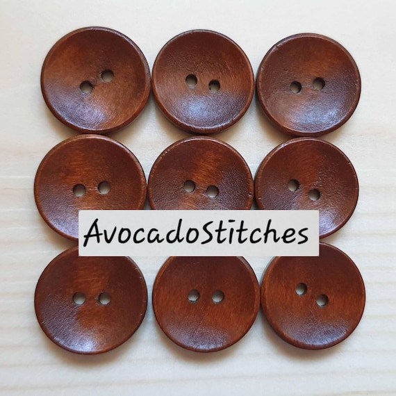 CLASSIC 2-HOLE / Coffee Brown Wooden Buttons / 9-38mm