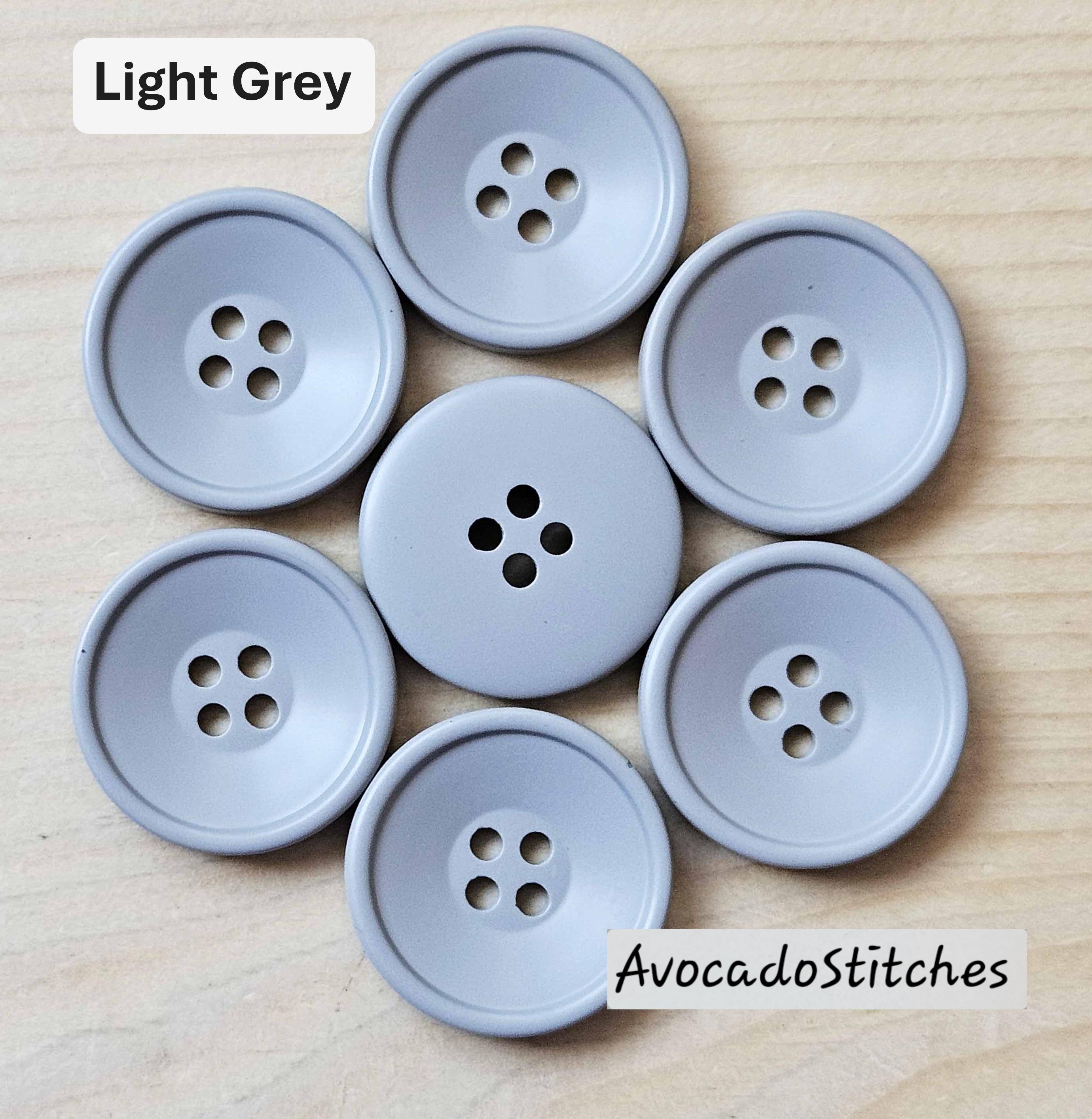 Korean Button Clearance // GREY Korean Resin / 25-30mm / Set of 4 Buttons / Korean ...
