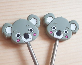 KOALA STITCH STOPPERS / Knitting Needle Stoppers / Point Protection / Notions