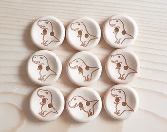 AvoDesigns T. REX / 15mm 20mm / Wooden Buttons / Unvarnished Buttons / Sewing Buttons