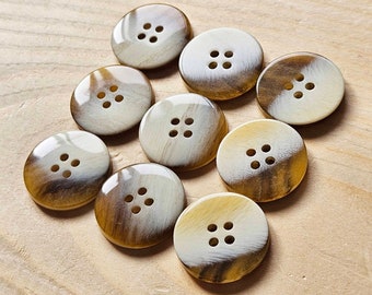 KARAMEL LATTE / 18mm - 6 knoppen / harsknoppen / naaiknoppen