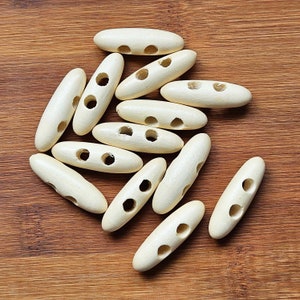 WOODEN TOGGLE BEIGE Cream / 40mm / Wooden Toggle Buttons / Sewing Buttons