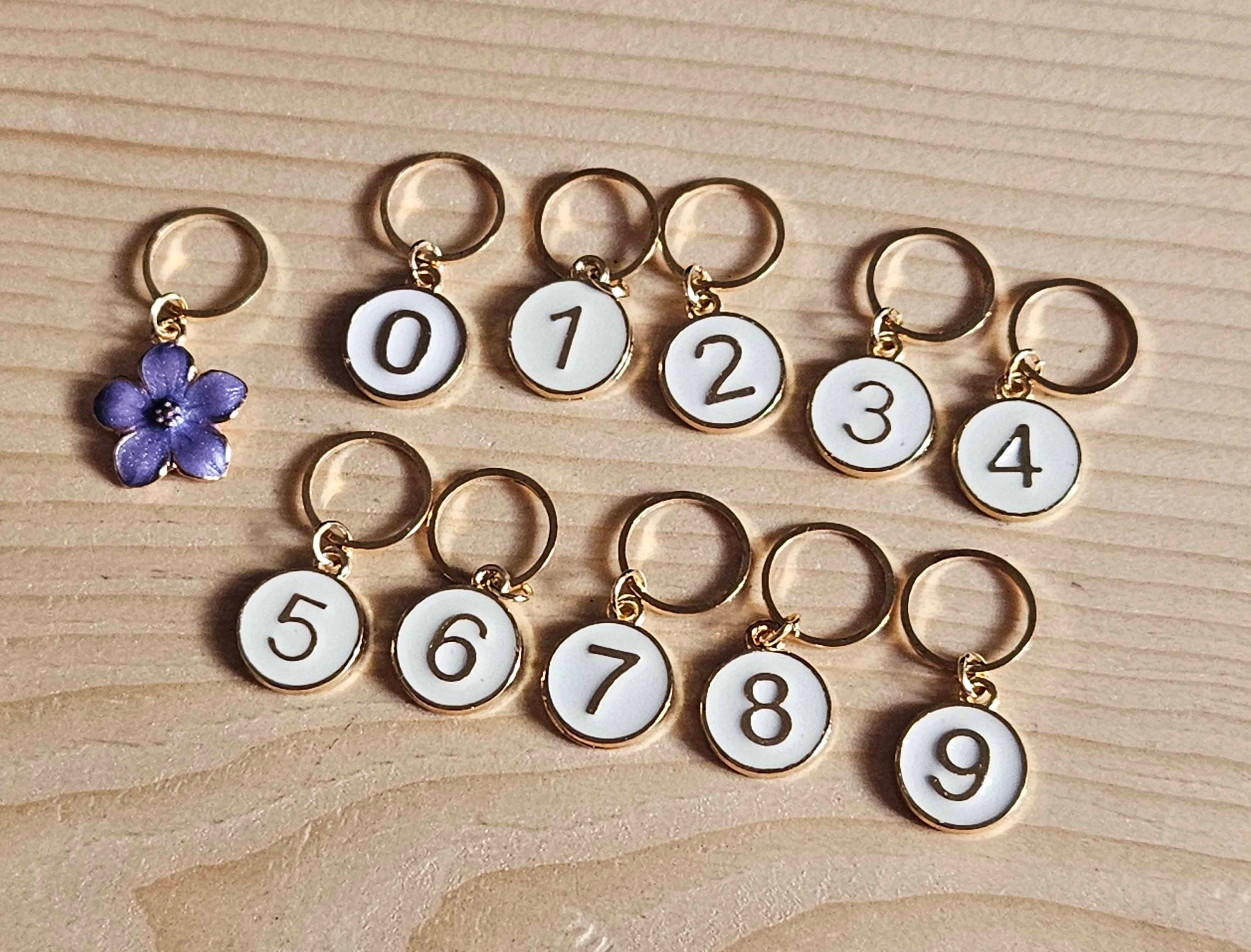 DoreenBeads 0 to 9 Numbers Stitch Marker Charms for Crocheting and  Knitting, Locking Crochet Stitch Marker with 0-9 Numbers Knitting  Crocheting