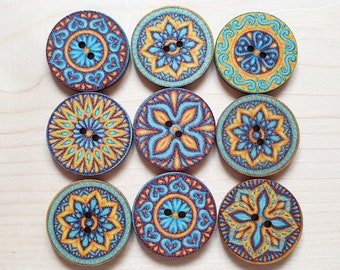 WINDMILLS / 15-25mm /WOODEN BUTTONS / Sewing / Scrapbooking / Embellishments / Crafts