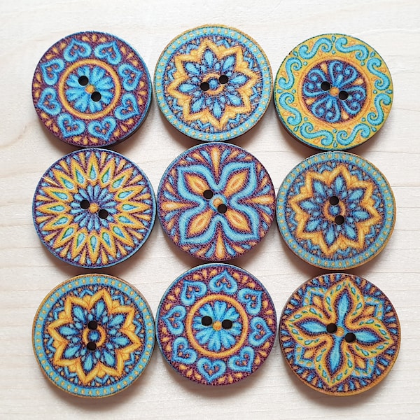 WINDMILLS / 15-25mm /WOODEN BUTTONS / Sewing / Scrapbooking / Embellishments / Crafts