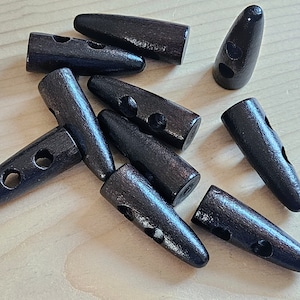 WOODEN TOGGLE DARK Brown / 35-50mm / Wooden Toggle Buttons / Sewing Buttons