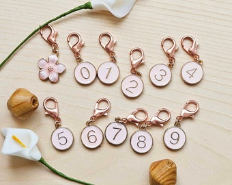 PINK NUMBERED Progress Keepers Stitch Markers / 11 pcs / Numbered Stitch Markers / Row Counter Markers / Knitting Stitch Markers / Notions