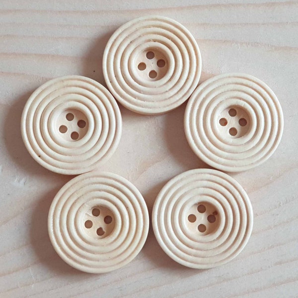 RIPPLE BEIGE Off-white / 12.5-40mm / Wooden Buttons / Sewing Buttons