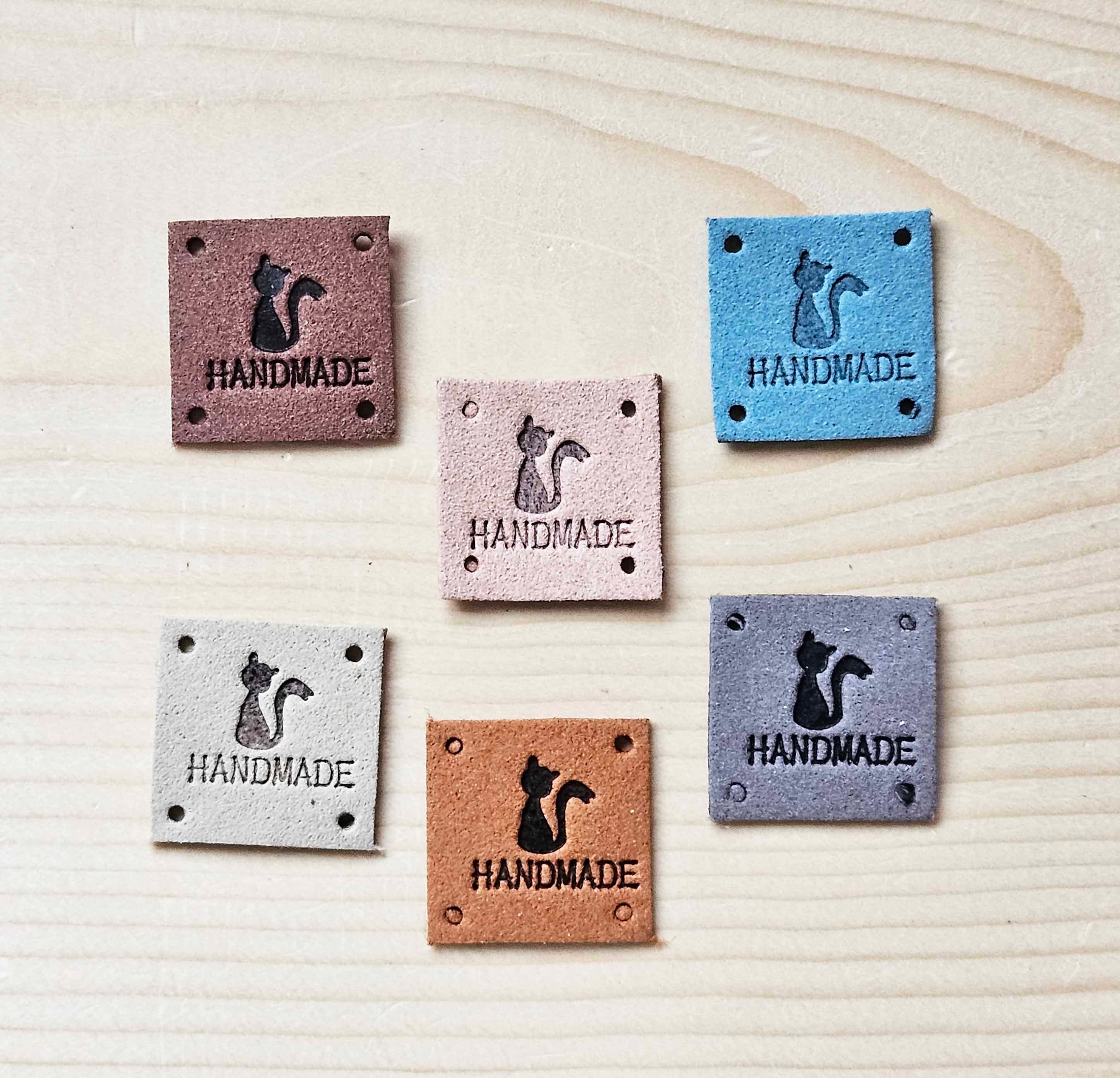 Leather Labels for Handmade Items Personalized Leather Tags for Knitting  Crochet Sewing Color Printed Genuine Leather Labels 25 Pc 