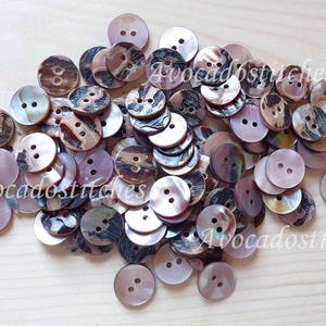 2-hole PEARL PINK Seashell Buttons / 10-25mm / Set of 6 Buttons / MOP ...