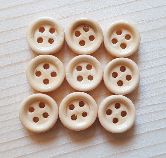 Wood Look Buttons - off white
