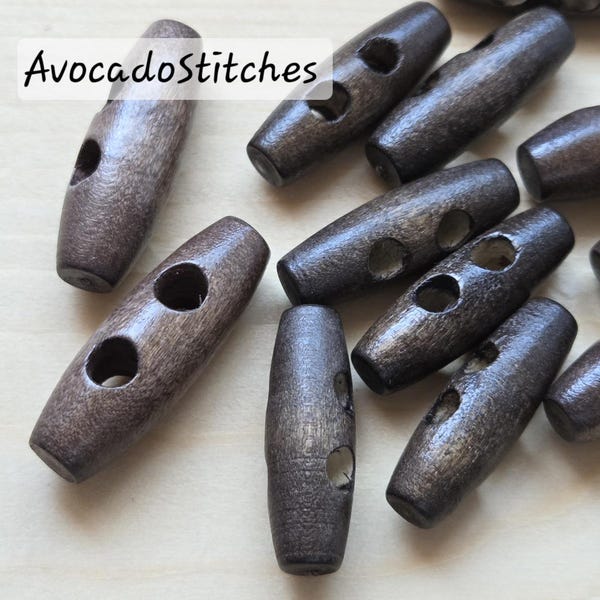 WOODEN TOGGLE Coffee Brown (Truncated) / 30-40mm / Wooden Toggle Buttons / Sewing Buttons