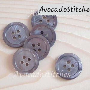 4-HOLE GREY (brownish) Seashell Buttons / 10-25mm / MOP Shell Buttons / Sewing Buttons