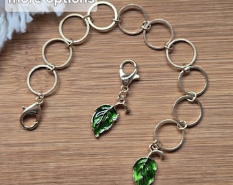 AUTUMN GLOW Row Counter Chain / Stitch Markers Chain / Knitting Notions