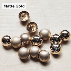 CLASSIC DOME SHANK / Kc Gold Metal Alloy Shank Buttons / 11.5-20mm