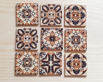 MANDALA TILE / 20-25mm / Wooden Buttons / Sewing Buttons