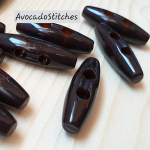 RESIN TOGGLE Dark Brown / 30-52mm / Resin Buttons / Sewing Buttons