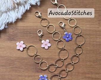 DREAMY BLOSSOM Progress Keeper Chain / Stitch Markers Chain / Row Counter Chain / Knitting Notions