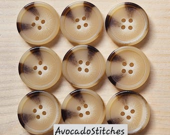 CARAMEL LEOPARD / Resin Buttons / 23mm (Set of 6)