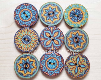 WINDMILLS / 15-25mm / 8 buttons / Wooden Buttons / Sewing Buttons