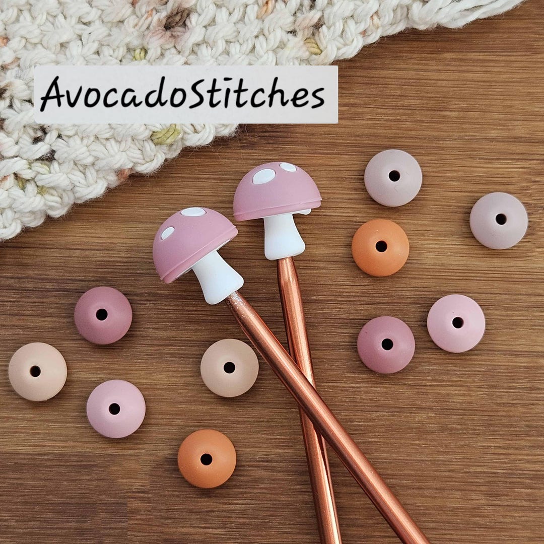 Point Toppers MUSHROOM Stitch Stoppers / Knitting Needle Toppers / Point Protection ...