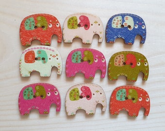 ELEPHANT / 23*29mm / Wooden Buttons / Sewing Buttons
