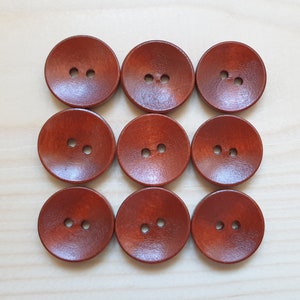 25 19mm Wooden Snowflake Buttons Two Hole Buttons Brown Wood