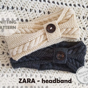 ZARA HEADBAND (Digital Knitting Pattern) / Simple Cable  Ear Warmer Pattern /  Digital Knitting Pattern