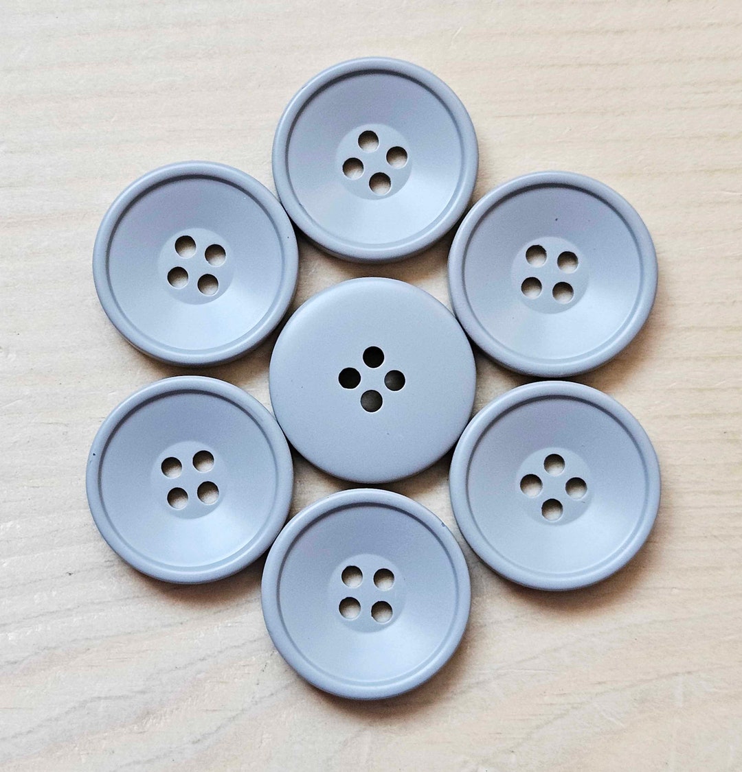LIGHT GREY Korean Resin / 25-30mm / Set of 4 Buttons / Korean Style ...