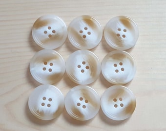 VANILLA MARBLE  / 15-30 mm / Resin Buttons / Sewing Buttons