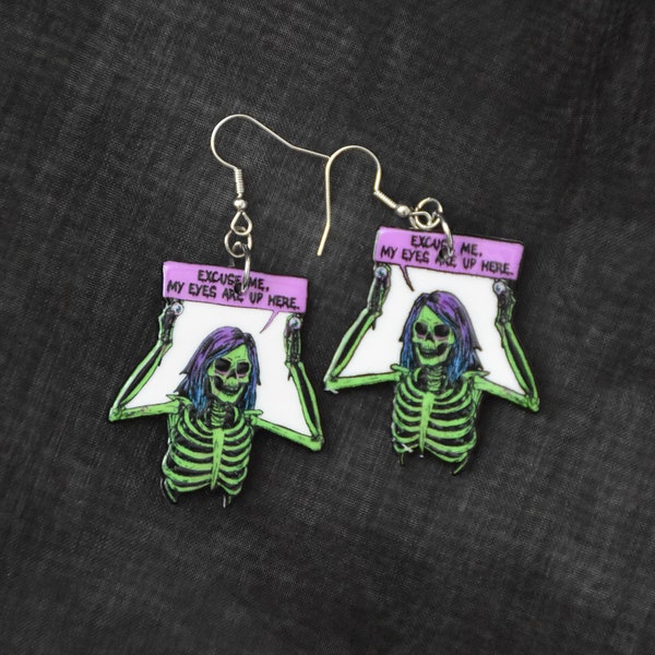 funny zombie earrings