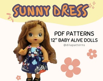 Robe Sunny (Patrons de couture PDF) pour Baby Alive 30 cm (12 po.)