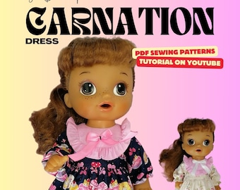Baby Alive 12" Patrons de couture vêtements - Robe oeillet