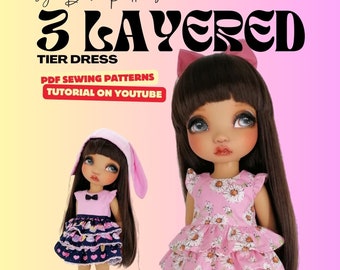 Sewing Pattern #03 - 3 Layered Tier Dress for 16&quot; Animator Dolls
