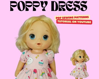 Patron de robe 02 couture pour Baby Alive 16"