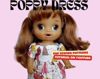 Baby Alive Doll Clothes Dress Sewing Dress - Pattern #02