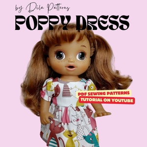 Baby Alive Doll Clothes Dress Sewing Dress - Pattern #02
