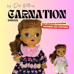 Patrones de costura Baby Alive de 30 cm - Vestido Carnation
