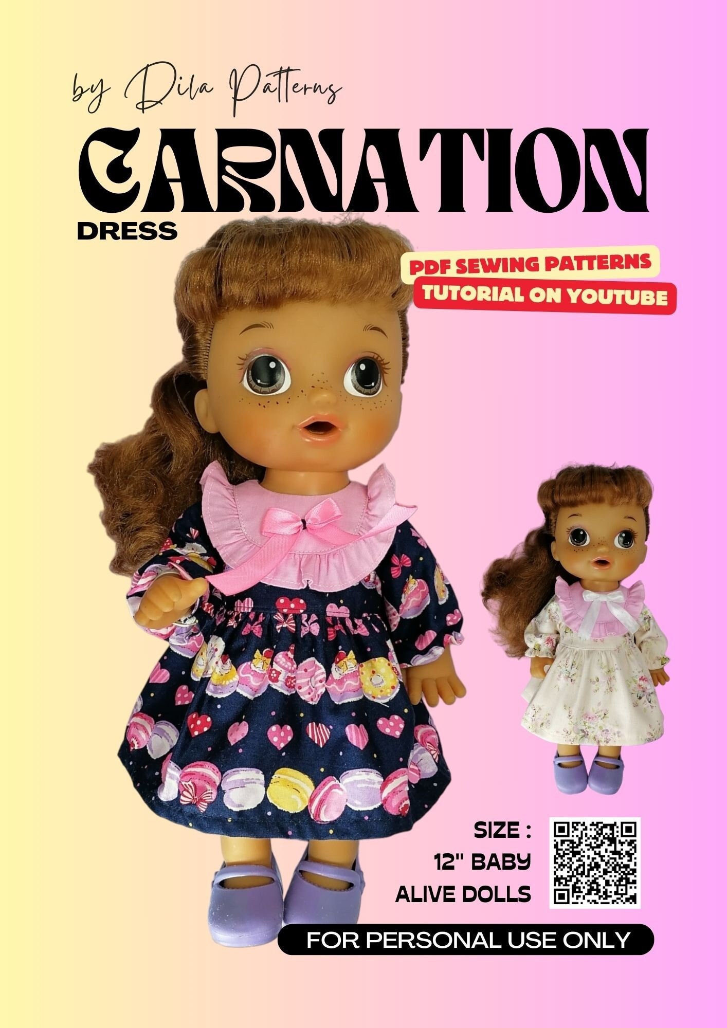 Baby Alive 12 Sewing Patterns Clothes Carnation Dress - Etsy
